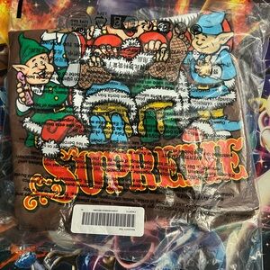 Size XL Supreme Naughty Santa Tee FW25 Brown